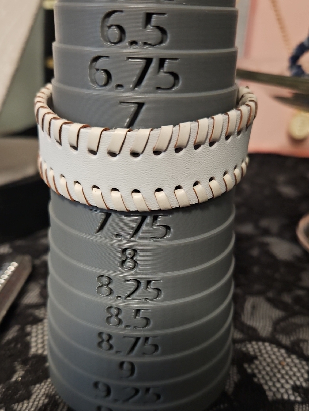 Unbranded White Leather Braided Edge Men’s Bracelet